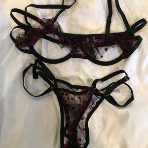Peek-a-Boo Valentine Bra and Panty Set